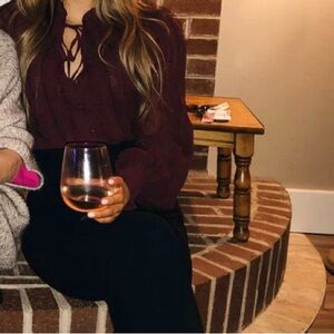 Abercrombie & Fitch Puffed Sleeve Tie Blouse